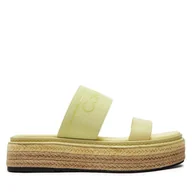Klapki i japonki damskie - Klapki Calvin Klein Wedge Slide He HW0HW01966 Żółty - miniaturka - grafika 1