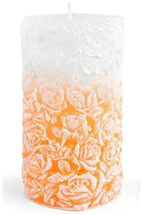 Świeca walec duży 8x18,5cm RÓŻANA pomarańczowa parafinowa - Świece - miniaturka - grafika 1