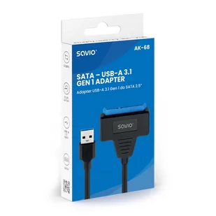 SAVIO ADAPTER SATA (F) - USB-A 3.1 GEN 1 (M) DO DYSKÓW 2.5" AK-68 - Złącza, przejściówki, adaptery - miniaturka - grafika 4