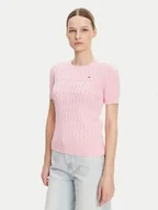 Swetry damskie - Tommy Hilfiger Sweter WW0WW38744 Różowy Regular Fit - miniaturka - grafika 1