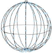 Ozdoby bożonarodzeniowe - vidaXL Piłka z 192 diodami LED Zimna biel 60 cm Metal - miniaturka - grafika 1