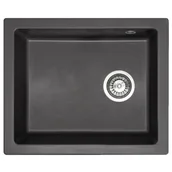 Zlewozmywaki - Rea Zlewozmywak granitowy Nels black - miniaturka - grafika 1