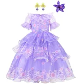 Stroje karnawałowe - Strój Encanto Isabela Falbanki Kolczyki Spinka Kwiat Zestaw 98/104 Cm (110) - miniaturka - grafika 1