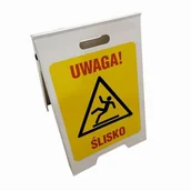 Systemy ekspozycyjne i znaki informacyjne - EM021 POTYKACZ "UWAGA! ŚLISKO", PN - PŁYTA PCV 1MM; (330X510MM) - miniaturka - grafika 1