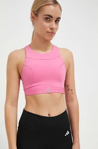 adidas Performance biustonosz sportowy kolor różowy gładki - Bielizna sportowa damska - miniaturka - grafika 1