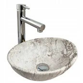 Umywalki - Umywalka nablatowa Estiva ROSTA Marmo Gray marmur szara 34x27x12 cm - miniaturka - grafika 1