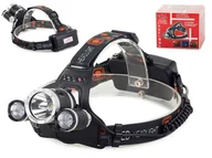 Latarki - MOCNA latarka czołowa led cree xm-l t6 2 x xpe premium - miniaturka - grafika 1