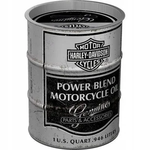 Skarbonka HARLEY-DAVIDSON - POWER BLEND OIL metalowa puszka - Skarbonki - miniaturka - grafika 1
