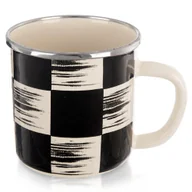 Kubki - Kubek emaliowany do kawy herbaty SZACHOWNICA 400 ml ORION 112445 - miniaturka - grafika 1