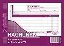 Michalczyk&Prokop RACHUNEK A5 DLA ZWOLNIONYCH PODMIOTOWO Z VAT 80 kartek 1+1 231-3 MiP - Druki akcydensowe - miniaturka - grafika 1