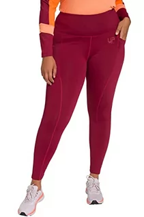 Legginsy - Ulla Popken Damskie legginsy sportowe, proste spodnie treningowe, czerwone wino, 46/48, czerwony (Weinrot), 46-48 - grafika 1