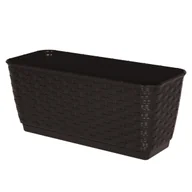 Donice - Doniczka skrzynka Umbra Rattan na balkon taras parapet 50cm z podstawką - miniaturka - grafika 1