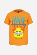 Koszulki dla chłopców - Lego t-shirt bawełniany dziecięcy kolor pomarańczowy z nadrukiem Koszulka Lego Wear T-shirt SS 12010543 259 - miniaturka - grafika 1