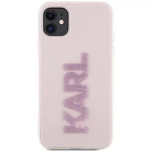 Karl Lagerfeld KLHCN613DMBKCP iPhone 11 / Xr 6.1" różowy/pink hardcase 3D Rubber Glitter Logo - Etui i futerały do telefonów - miniaturka - grafika 3