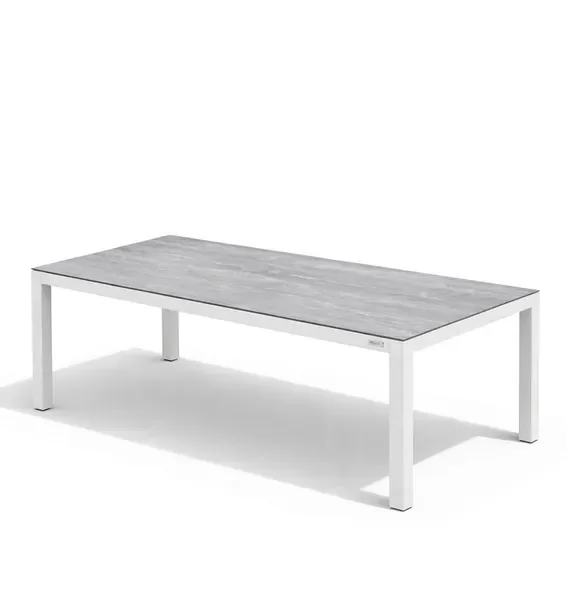 Zestaw Meble Ogrodowe Aluminiowe Stół Santa Monica 150 cm Biały