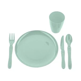 Zestaw piknikowy 21 elementów plastikowy miętowy - Naczynia i sztućce jednorazowe - miniaturka - grafika 1