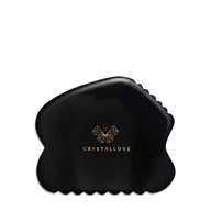 Rollery do masażu - Crystallove Obsidian CONTOUR GUA SHA – płytka do masażu twarzy gua sha z obsydianu - miniaturka - grafika 1