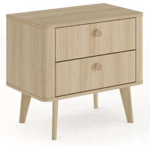 Szafka nocna z szufladami na nóżkach dąb barista - Lizzy 7X - Szafki nocne - miniaturka - grafika 1