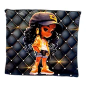 Pościel dla dzieci - Poszewka na poduszkę typu jasiek DZIEWCZYNKA SAMANTA W CZAPCE - miniaturka - grafika 1