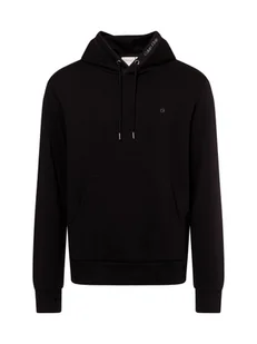 Calvin Klein Męski sweter z kapturem Mężczyźni Bawełna czarny jednolity, L - Swetry męskie - miniaturka - grafika 1