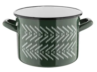 Garnek emaliowany na indukcję Emalia Polska Pleszew Boho 20 cm 4,7 l zielony - Garnki - miniaturka - grafika 1