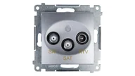 Wyłączniki światła i elektryczne - LEDart antenowe RTV+SAT+SAT srebrne DASK2.01/43 Kontakt Simon54 - miniaturka - grafika 1