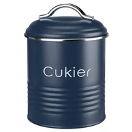 Pojemniki kuchenne - Pojemnik metalowy okrągły ALCANO CUKIER granat - miniaturka - grafika 1