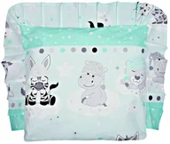 Kołdry i poduszki dla dzieci - Poduszka bawełniana jaś jasiek dziecięcy antyalergiczna 40x40cm - ZEBRA ŻYRAFA MIĘTA - miniaturka - grafika 1