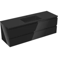 Szafki łazienkowe - Mexen Orio szafka łazienkowa 140 cm z umywalką Otis, 2 szuflady, czarna połysk/czarna mat - 91A10-14047-2-BFF70-W18M71 - miniaturka - grafika 1