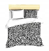 Pościel - pościel z polaru 200x220 + 2 poszewki P 305-1 DUO zebra czarna / biały - miniaturka - grafika 1