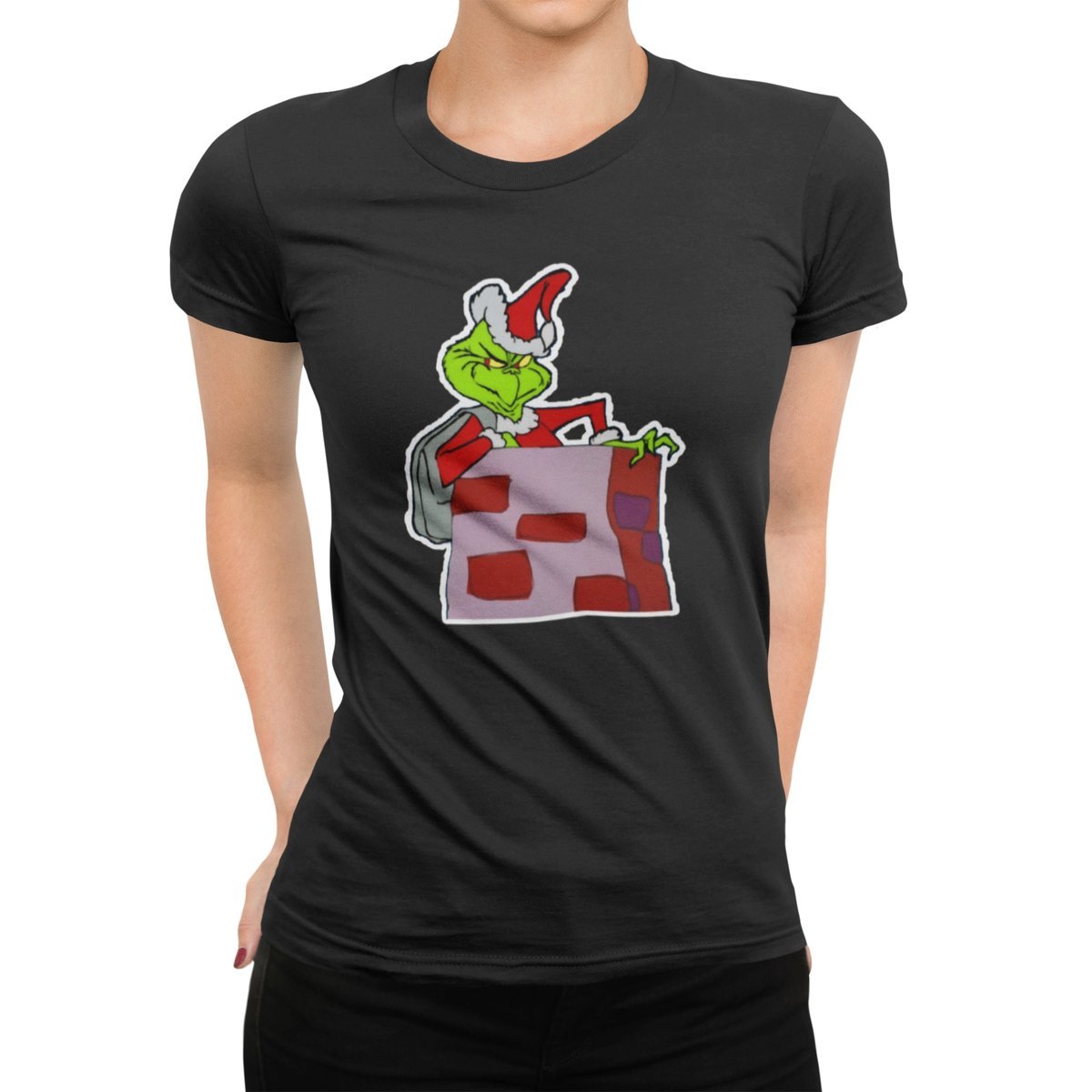 KOSZULKA T-SHIRT DAMSKA Z NADRUKIEM PREZENT DLA NIEJ GRINCH ŚWIĘTA WYBÓR-XS
