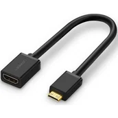 Adaptery i przejściówki - UGREEN Przewód HDMI ugreen Mini HDMI do HDMI Adapter Mini HDMI Female to Mini wtyczka HDMI kabel przedłużający archiwizacją 3d, 4 K, filmu Full HD 1080p, ARC, 20 cm czarny - miniaturka - grafika 1