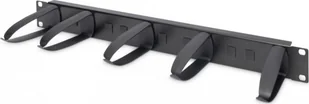 Digitus DIGITUS DN-97602-2 1U cable management panel 5x PVC cable rings 31x85mm rotatable replaceable black RAL 9005 - Pozostałe akcesoria sieciowe - miniaturka - grafika 1