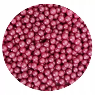 POSYPKA PEREŁKI CUKROWE różowe ciemne perłowe 4mm 25g - Dodatki do ciast w proszku - miniaturka - grafika 1