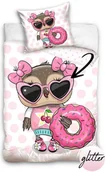 Pościel - Pościel bawełniana, 160x200, różowa sowa, POW-215, 2-częściowa - miniaturka - grafika 1