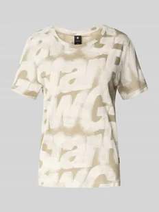 T-shirt z okrągłym dekoltem i detalem z logo - Koszulki i topy damskie - miniaturka - grafika 1