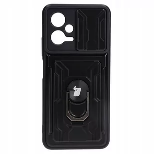 Bizon Etui Case Camshield Card Slot Ring do Xiaomi POCO X5, czarne - Etui i futerały do telefonów - miniaturka - grafika 1