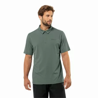 Koszulki męskie - Męska koszulka polo Jack Wolfskin DELGAMI POLO M hedge green - S - grafika 1
