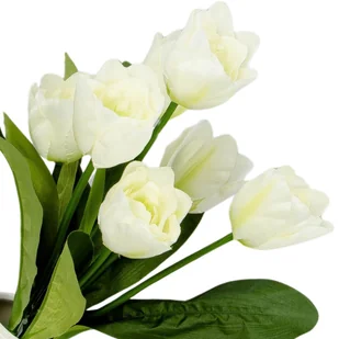 [w04326] Bukiet tulipanów kremowy 47cm - Sztuczne kwiaty - miniaturka - grafika 1