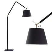 Lampy stojące - Czarna lampa stojąca Zyta AZ4193+AZ2600 Azzardo abażurowa z regulacją do sypialni - miniaturka - grafika 1
