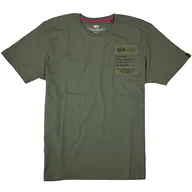 Koszulki męskie - ALPHA INDUSTRIES Patch T Lf Koszulka męska, 142-Dark Olive, XS - miniaturka - grafika 1