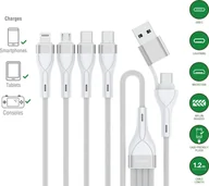 Kable USB - Kabel USB 4smarts 4smarts USB-C/A Multi-Ladekabel 4in2 1,2m, weiß - miniaturka - grafika 1