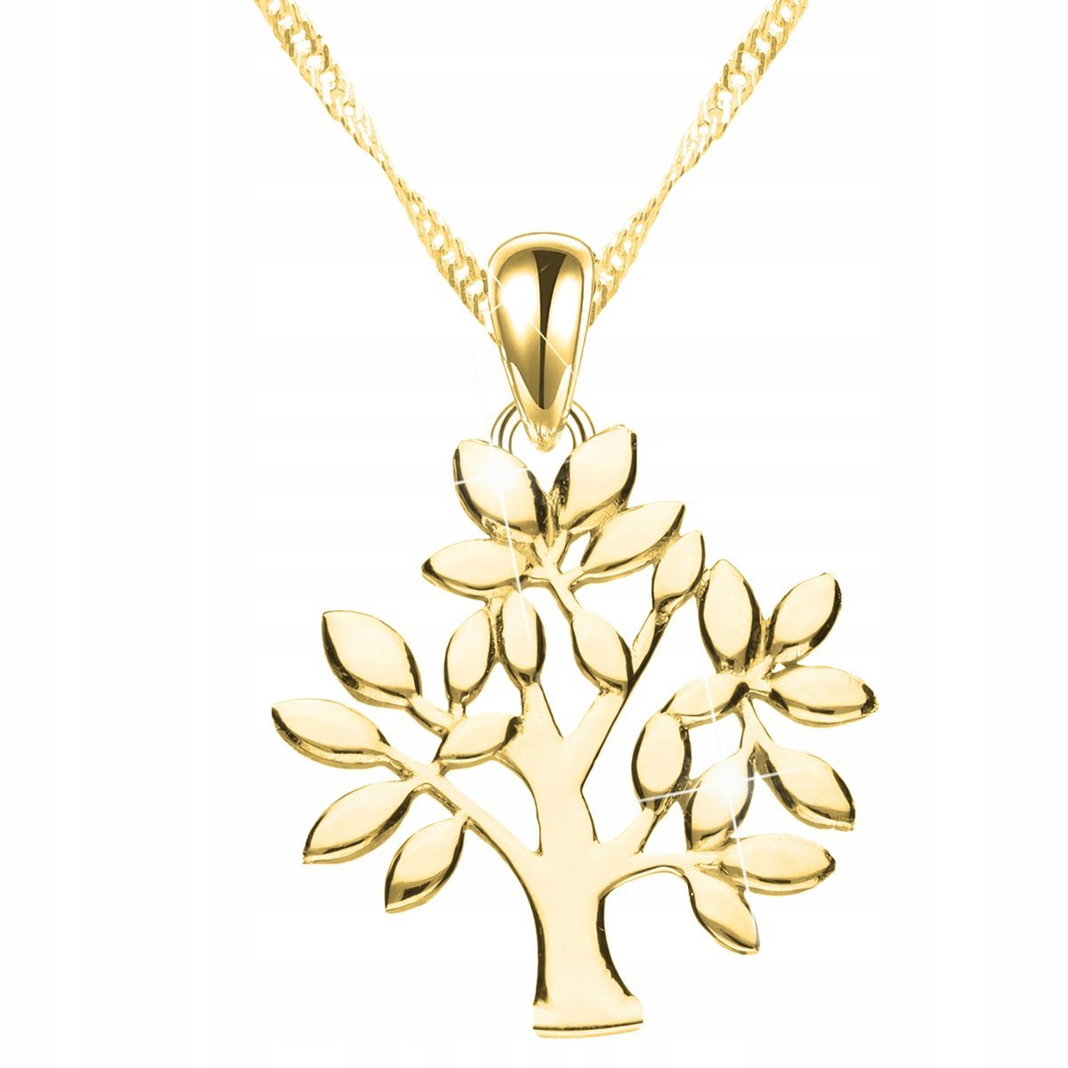 Złoty Naszyjnik z Drzewkiem Życia Drzewo Drzewko Tree Szczęścia SREBRO 925