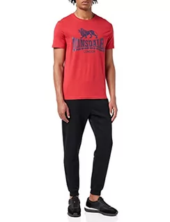 Koszulki męskie - Lonsdale Męski t-shirt Silverhill, Dark Red/Navy, XXL - grafika 1