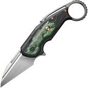 Scyzoryki - We Knife Yardbird Czarna Rękojeść z Tytanu z Wkładką z Jungle Wear Fat Carbon Fiber, Satynowe Wykońc - miniaturka - grafika 1