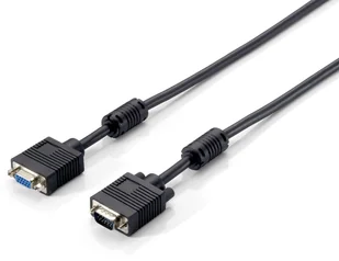 Equip 118800 kabel VGA 1 m VGA (D-Sub) Czarny - Kable komputerowe i do monitorów - miniaturka - grafika 1
