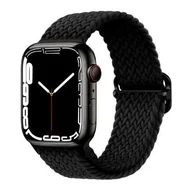 Akcesoria do smartwatchy - opaska pasek bransoleta NYLON LOOP APPLE Watch 1/2/3/4/5/6/7/8/9/10/Ultra 1/2/SE 42/44/45/46/49mm czarna - miniaturka - grafika 1