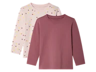 Bluzki dla dziewczynek - lupilu® Bluzki termiczne dziecięce z bawełną, 2 sztuki (Kropki/różowy/bordowy, 98 - 104) - miniaturka - grafika 1