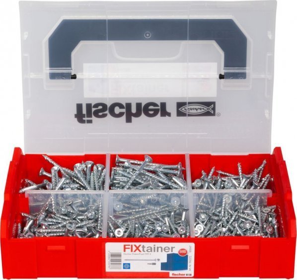 Fischer fischer FixTainer PowerFast II countersunk head TG TX, screw set 527 parts, partial thread, galvanized