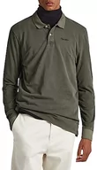 Koszulki męskie - Pepe Jeans Oliver Gd L/S męska koszulka polo, Zielony (oliwkowy), XXL - miniaturka - grafika 1